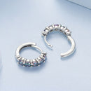 925 Sterling Silver Earrings with Pavé Setting CZ in Oxidized Finish for Women