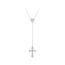 925 Sterling Silver White Gold Plated Necklace with CZ Pavé Setting for Women