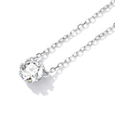 925 Sterling Silver Adjustable Necklace with CZ Pendants for Women