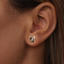 925 Sterling Silver Oxidized Enamel Earrings for Women