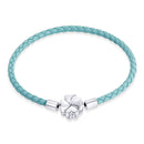 925 Sterling Silver and Leather 17cm Bracelet