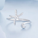 925 Sterling Silver Pavé Setting White Gold Ring for Women