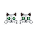 925 Sterling Silver Earrings with Enamel in Oxidized Finish
