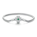 925 Sterling Silver Plated Platinum Bracelet with 3mm Rope for Women