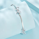 925 Sterling Silver White Gold Plated Adjustable Bracelet for Women