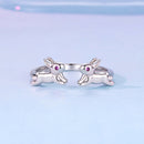 925 Sterling Silver Rabbit Ring with Pavé Setting CZ in White Gold for Women
