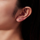 925 Sterling Silver Moissanite Earrings White Gold Plated 0.5cm for Women