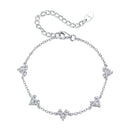 925 Sterling Silver Bracelet with White Gold Plating and CZ Paving for Women