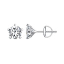 925 Sterling Silver Moissanite 0.50 Carat Earrings 6.0mm for Women