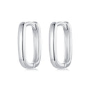925 Sterling Silver Earrings 10*2mm with White Gold Plating for Women