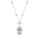 925 Sterling Silver Necklace with Pavé Setting CZ - 400mm Length