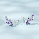 925 Sterling Silver Earrings with CZ and Oxidized Finish - 1.3*0.6cm