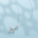 925 Sterling Silver Necklace with White Gold Plating and CZ - 40+5cm for Women