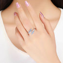 925 Sterling Silver Plated Platinum Pavé CZ Ring for Women