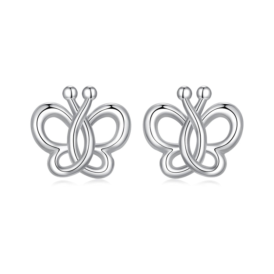 925 Sterling Silver Plated White Gold Earrings