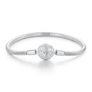 925 Sterling Silver White Gold Plated 17cm CZ Pavé Bracelet for Women