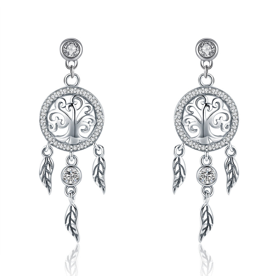 925 Sterling Silver Oxidized Pavé Setting CZ Earrings