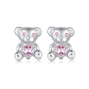 925 Sterling Silver Earrings with CZ in White Gold Plating