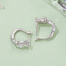 925 Sterling Silver Earrings with White Gold Plating and CZ