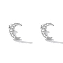 925 Sterling Silver Earrings with Pavé Setting CZ, 0.8*0.6cm for Women