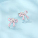 925 Sterling Silver Earrings with Enamel Process and White Gold Plating