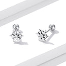 925 Sterling Silver Earrings with Pavé Setting and Oxidized Finish