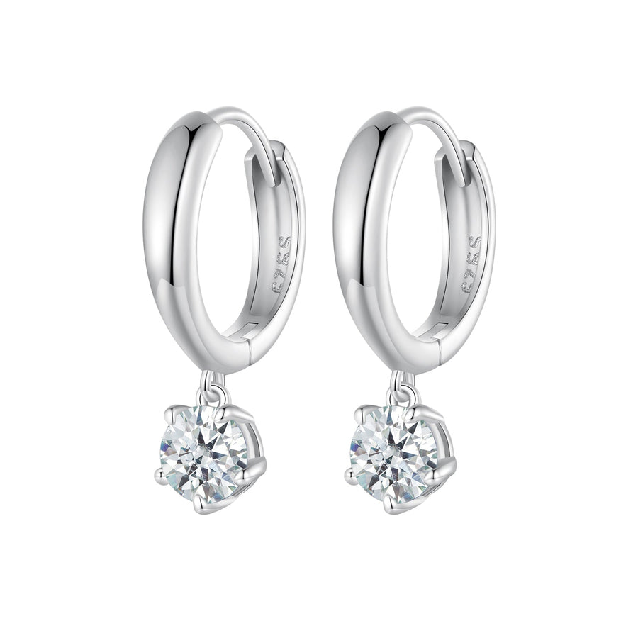 S925 Sterling Silver 0.50 Carat Moissanite Earrings for Women