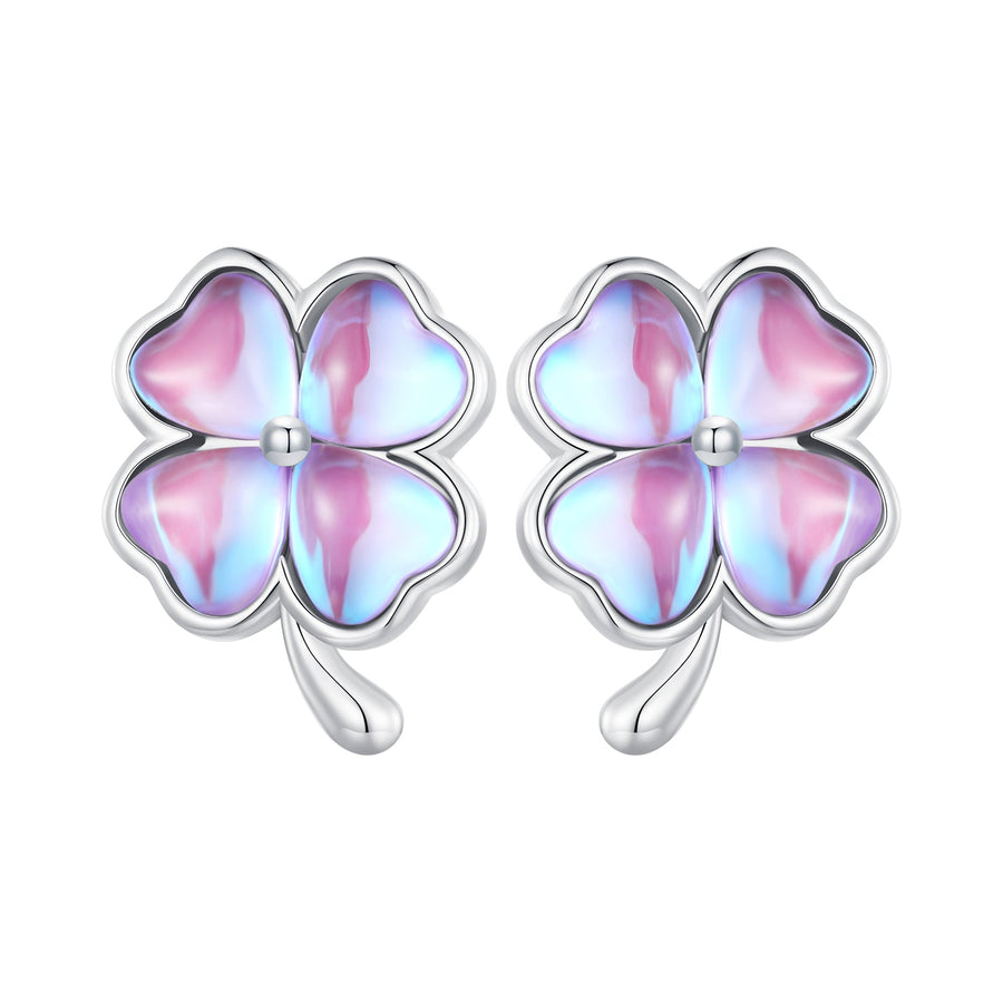 925 Sterling Silver Transparent Glass Earrings for Women