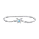 925 Sterling Silver Moonstone Bracelet 17.0 cm Pavé Setting for Women