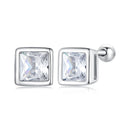 925 Sterling Silver 5mm Pavé Setting CZ Earrings for Women