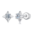 925 Sterling Silver 0.1 Carat Moissanite Earrings for Women