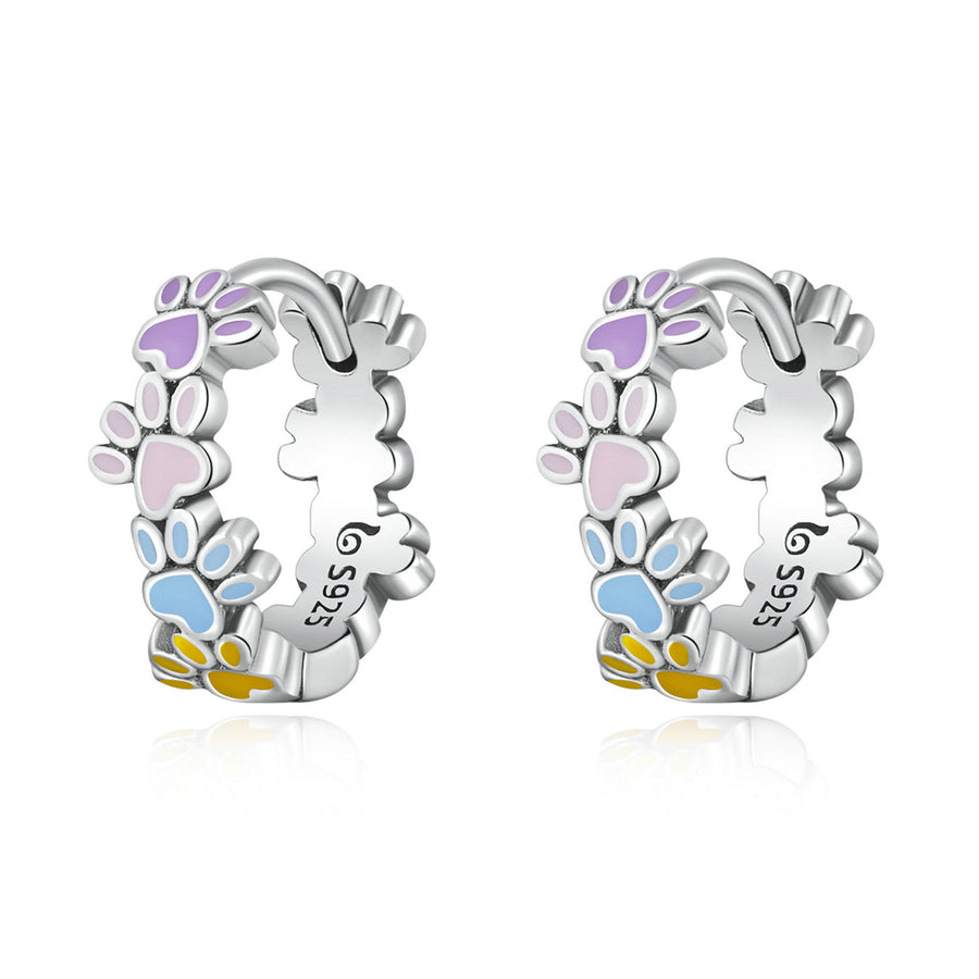 925 Sterling Silver Enamel Oxidized Silver Earrings