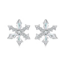 925 Sterling Silver Earrings with Plated White Gold and CZ