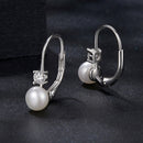 925 Sterling Silver & Moissanite 0.30 Carat Earring with Freshwater Pearl for Women