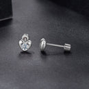 925 Sterling Silver Moissanite Earrings 0.5cm for Women