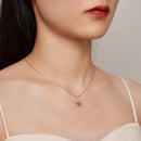 925 Sterling Silver Necklace with CZ in Rose Gold and Platinum Finish, 400mm Chain Length for Women