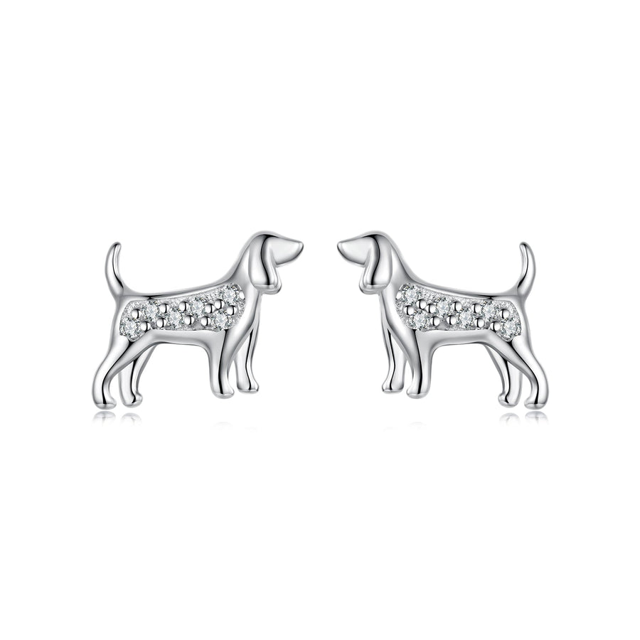 925 Sterling Silver Pavé Set CZ White Gold Plated Earrings for Women