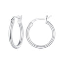 925 Sterling Silver Plated Platinum Earrings 24x2mm for Women