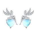 925 Sterling Silver Moonstone CZ Earrings for Women