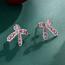925 Sterling Silver Earrings with Enamel Process in White Gold Plating for Women
