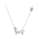 925 Sterling Silver Necklace with CZ Pendant, 450mm Length, Platinum Plated, for Women