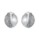 925 Sterling Silver Oxidized Silver Earrings 1.2*0.6cm for Women