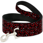 Dog Leash - Deadpool Splatter Logo Scattered Black/Red/White