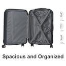 BLUE 3-Piece Premium ABS Luggage Set-20", 24", and 28" Suitcases with Multi-Position Handle, Silent Spinner Wheels, and TSA-Approved Lock-Durable, Stylish, and Spacious Travel Gear