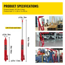 Hydraulic Long Ram Jack, 3 Tons/6600 lbs Capacity, with Single Piston Pump and Clevis Base, Manual Cherry Picker with Handle, for Garage/Shop Cranes, Engine Lift Hoist, Red