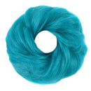 Peacock Green Scrunchy Updo Wavy Hair Bun Elastic Synthetic Hairpiece Wig Curly Hair Extension Scrunchies