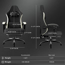 Ergonomic Gaming Chair with Pocketed Spring Cushion, Breathable Fabric Computer Chair with Footrest, Adjustable Lumbar Support Video Game Chair for Adults (Fabric)