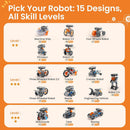 Solar Robot Building Kit Christmas STEM Gift for Boys Aged 8-13, 15-in-1 DIY Science Educational Robotic Toy for Kids Teens Birthday, Powered by The Sun or Battery with 212 Pieces