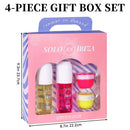 4pc Scented Body & Hair Mist & Cream Travel Set - 4 Long Lasting Fragrances for Men & Women - Perfect for Dating, Daily Use, Parties - Ultimate Gift Box