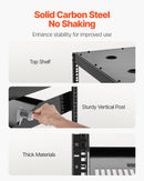 10U Open Frame Network Rack, 23 in Depth, Wall Mounted or Floor Standing Server Rack, Heavy Duty 4 Post, with Vented Shelves & Mounting Hardware, Holds All Your Networking IT Equipment AV Gear